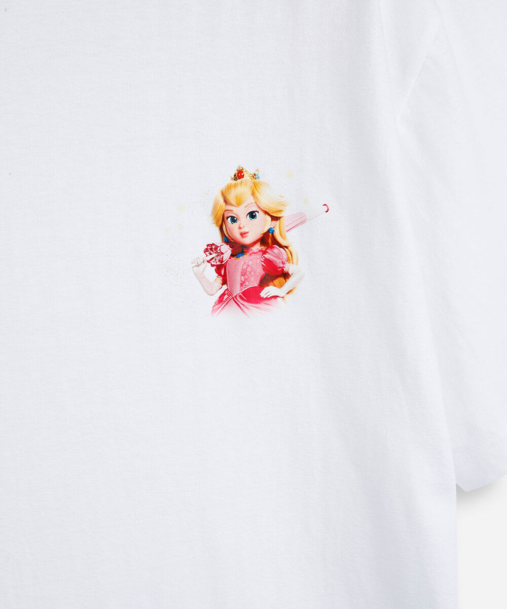 camiseta juvenil de algodão decote v manga curta mario bros off white