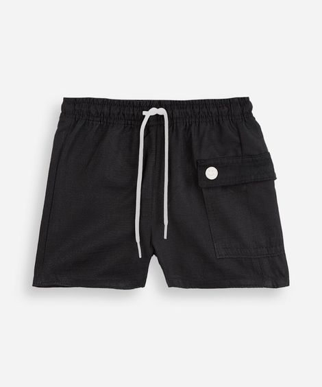 short cargo infantil cós elástico preto