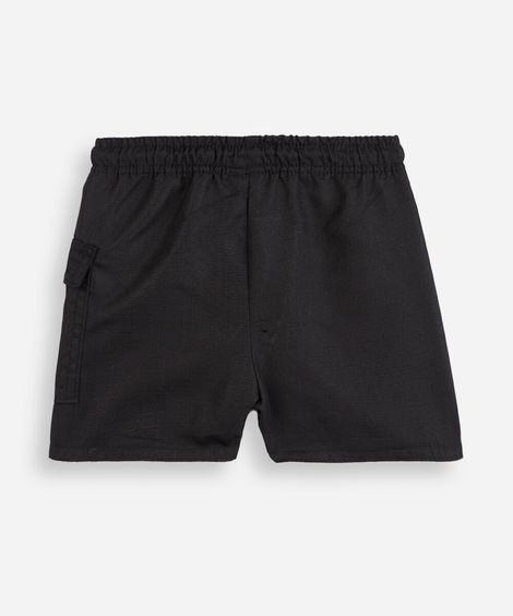 short cargo infantil cós elástico preto
