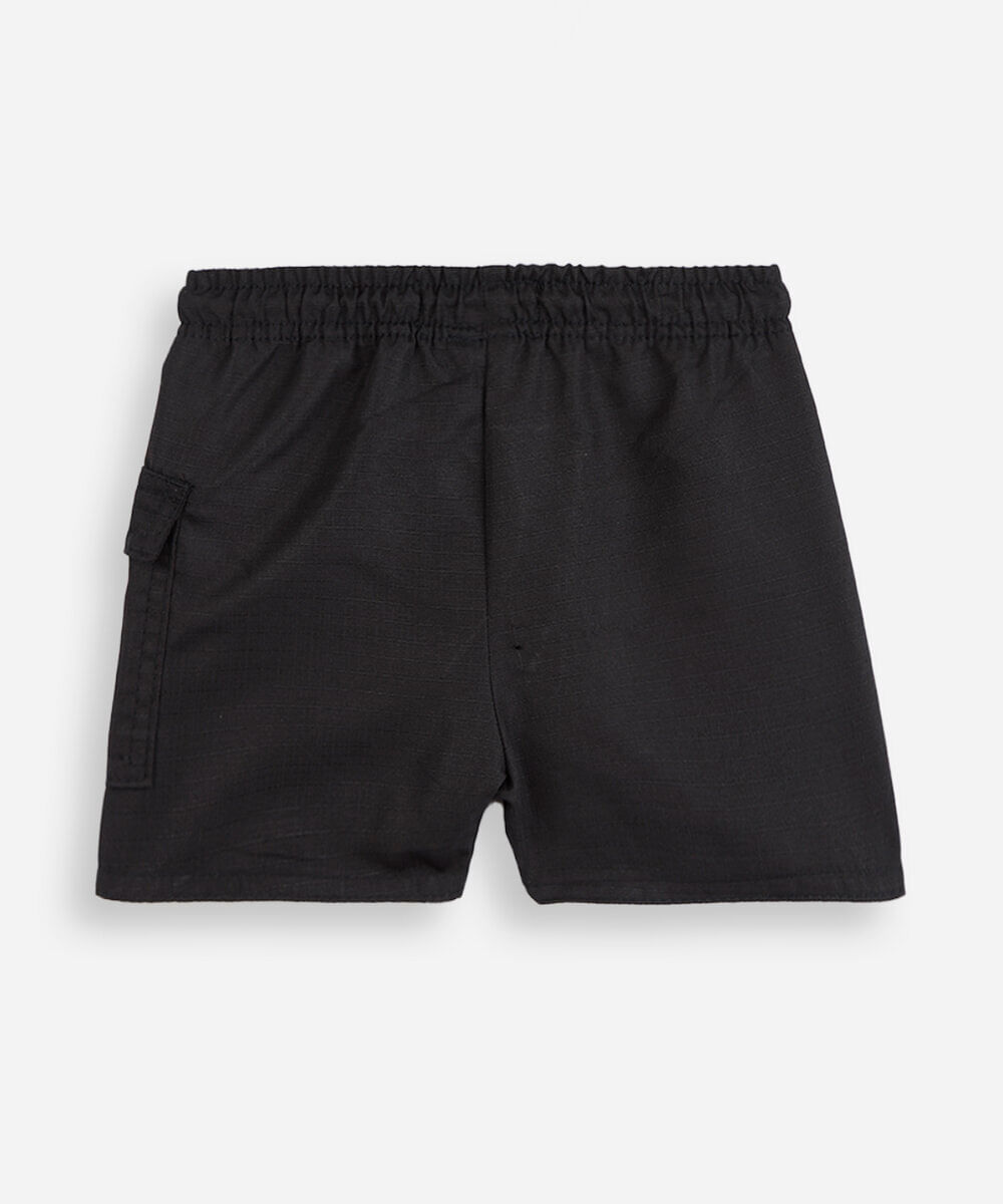 short cargo infantil cós elástico preto