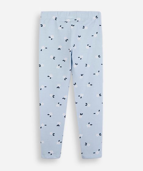 kit de 2 calças legging infantil de algodão floral colorido