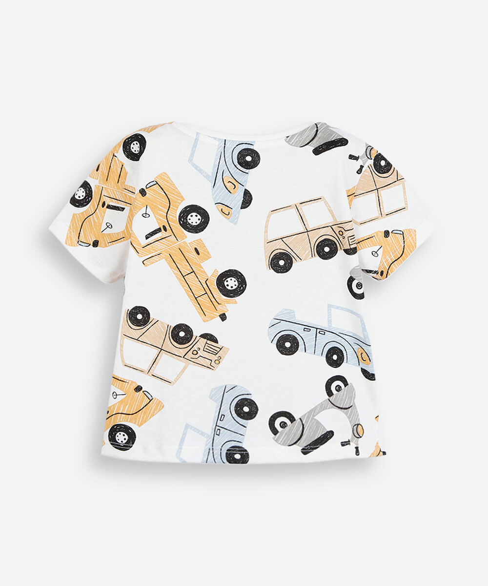 kit de 3 camisetas infantil de algodão manga curta estampado colorido