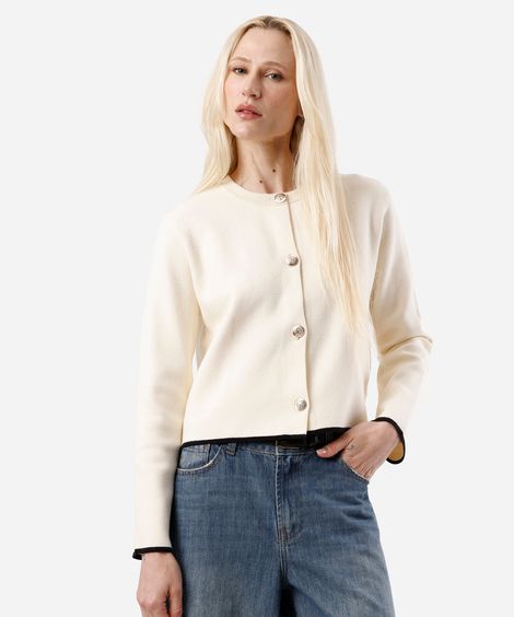 casaco feminino de tricot bege