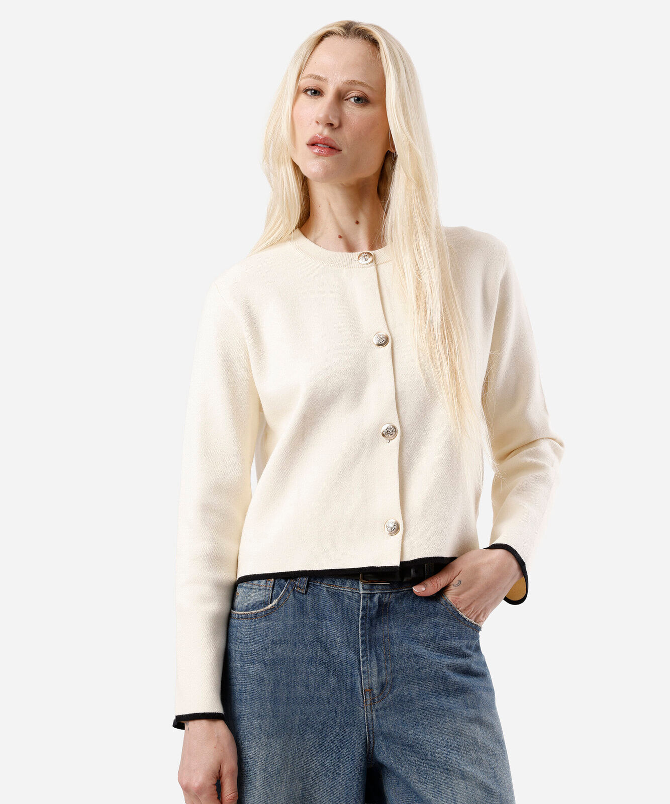 casaco feminino de tricot bege