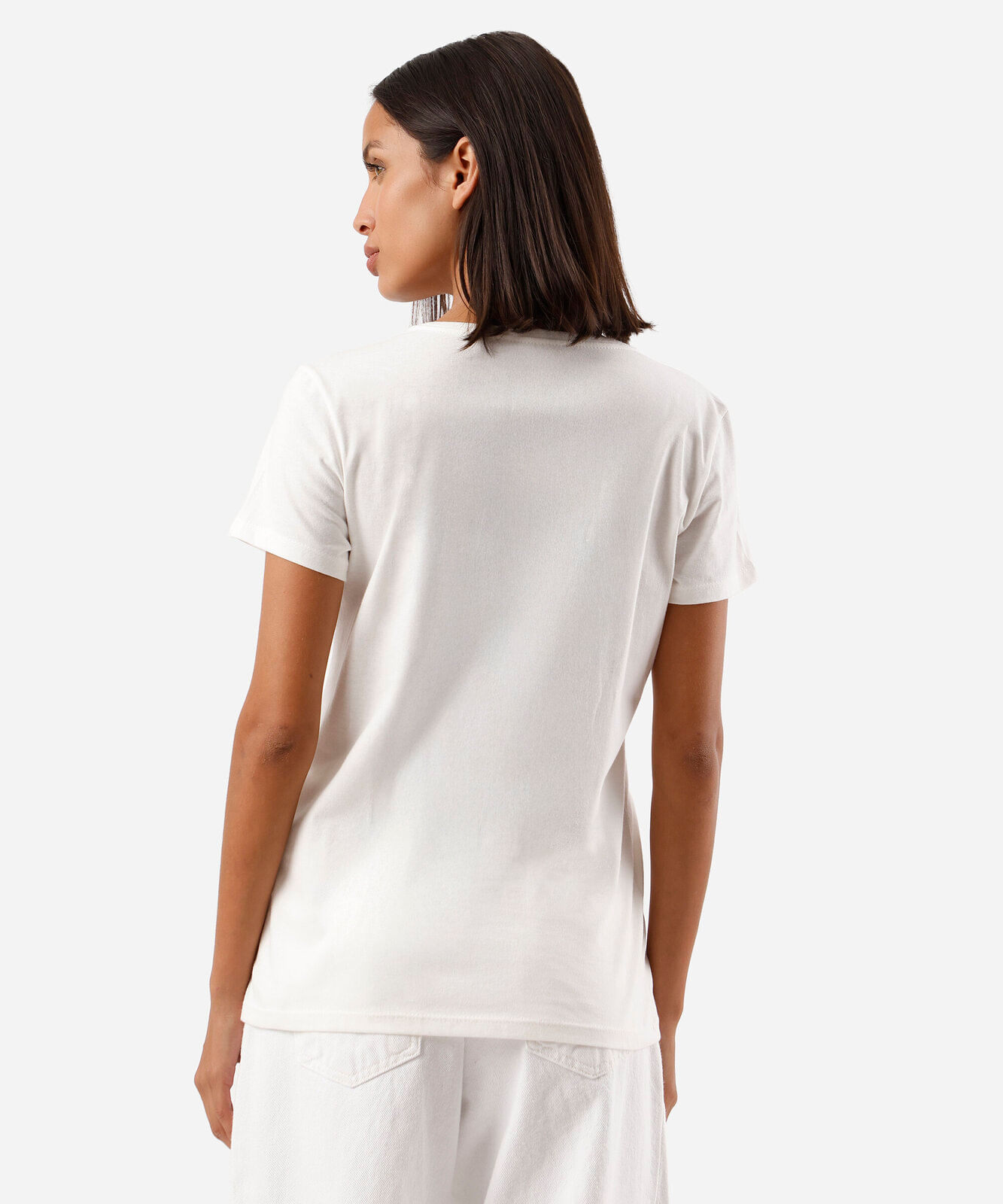 camiseta feminina de algodão manga curta hello kitty off white