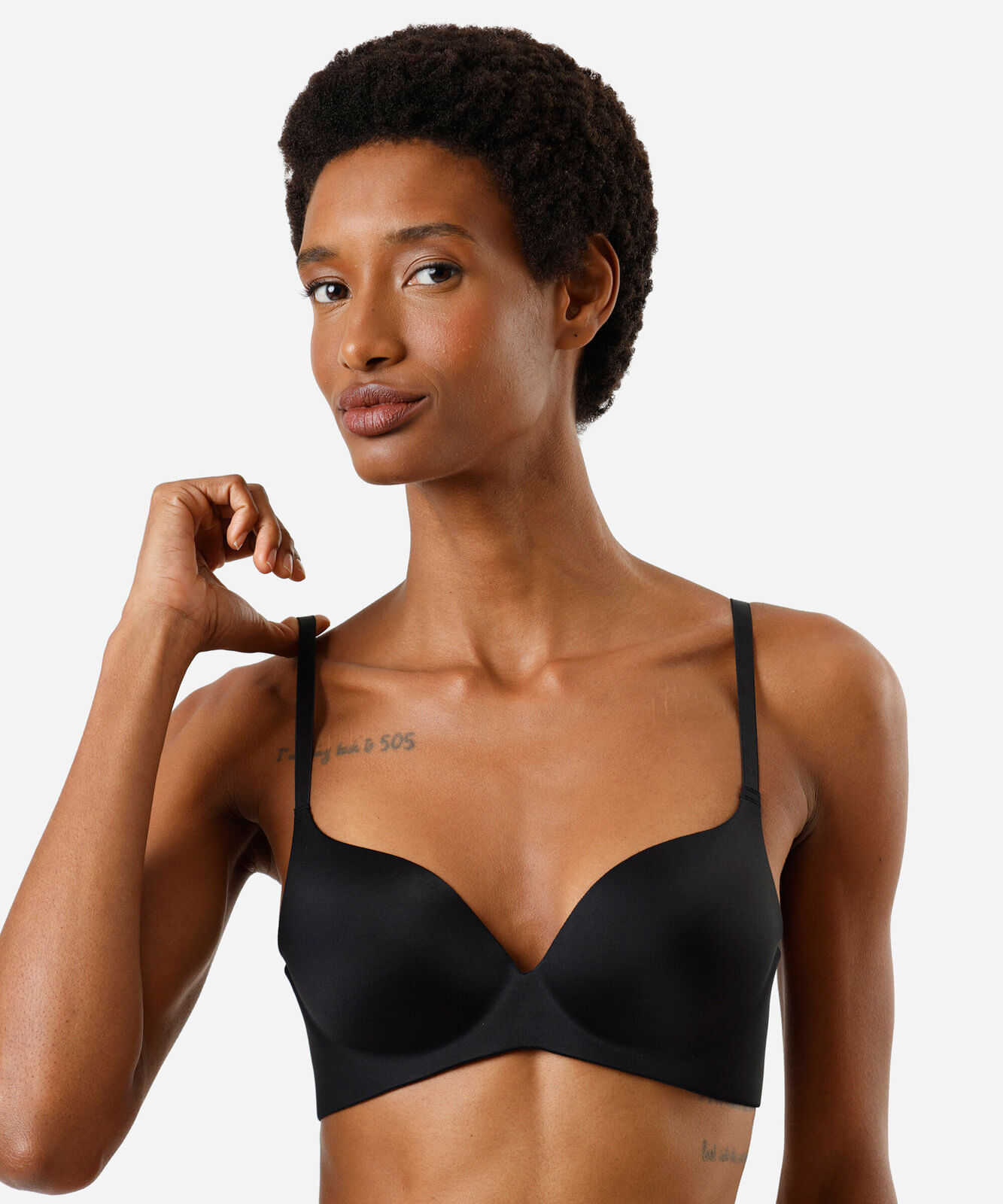 sutiã base feminino de poliamida selado preto