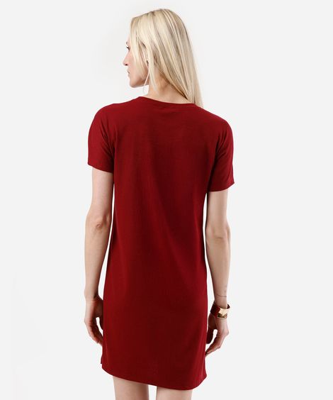 vestido curto feminino com viscose canelado vermelho