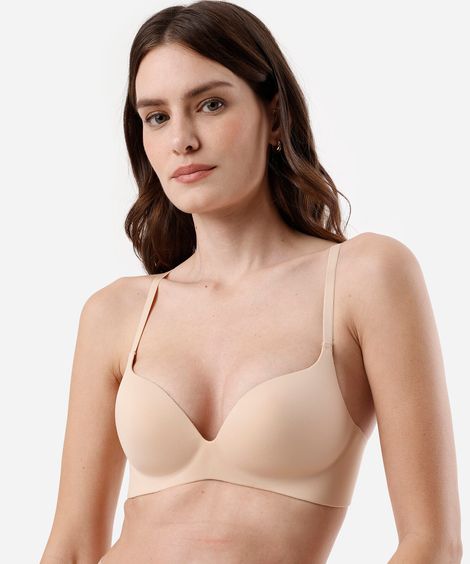 sutiã base feminino de poliamida selado bege