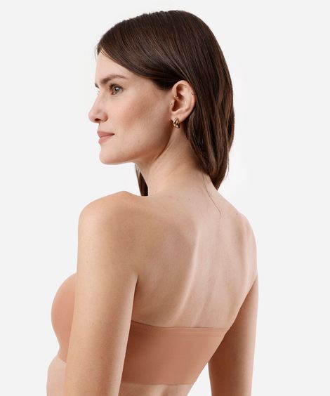 top faixa feminino com bojo removível marrom