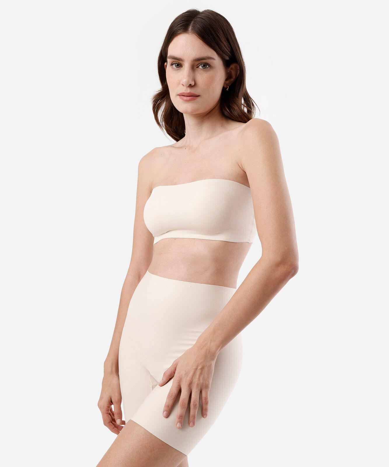 top faixa feminino com bojo removível bege