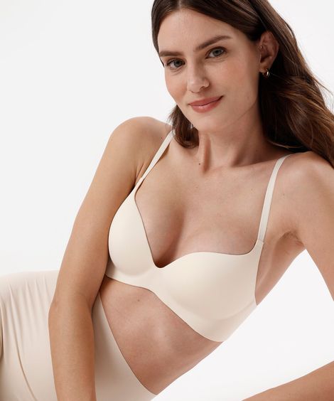 sutiã base feminino de poliamida  selado bege