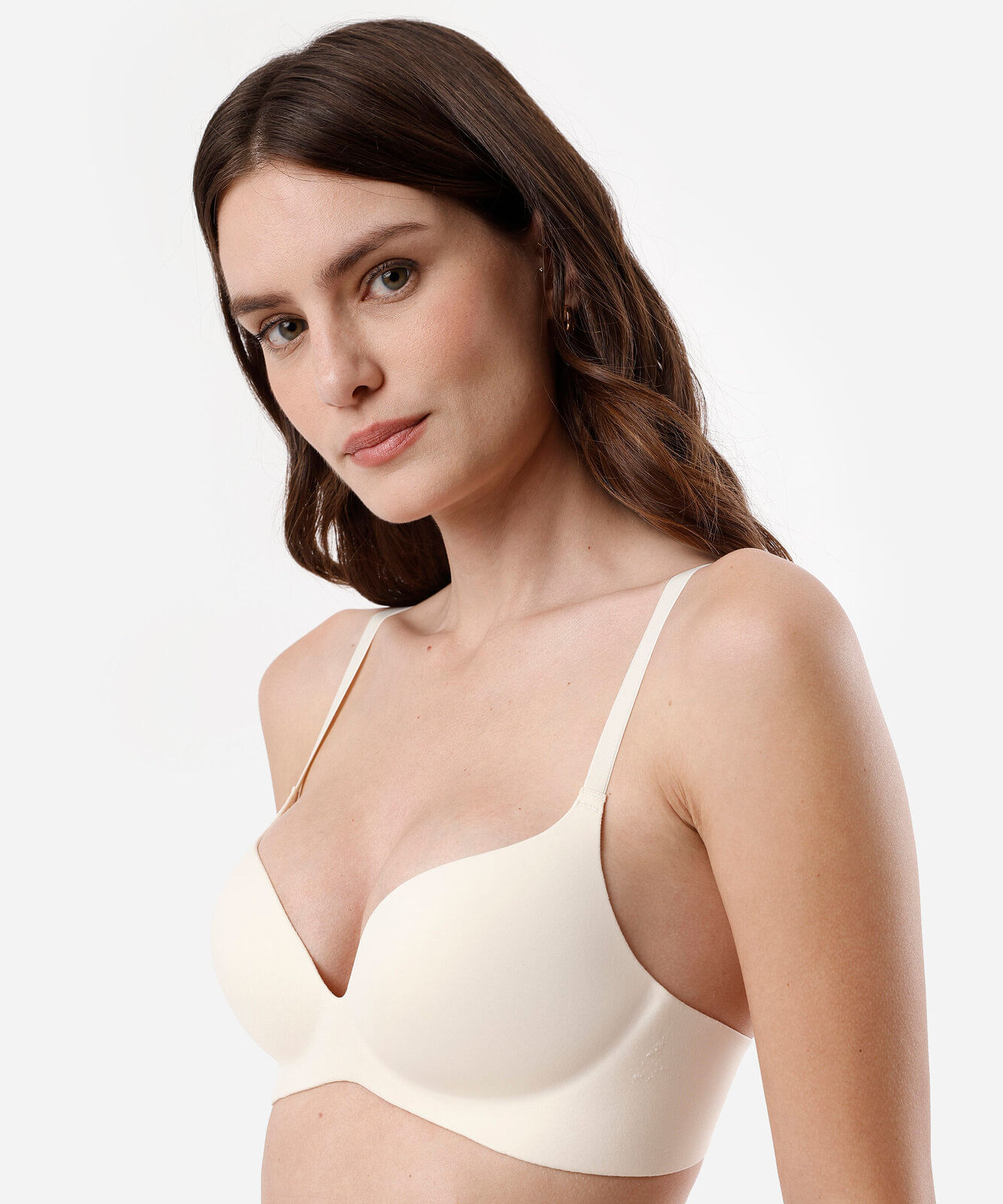 sutiã base feminino de poliamida  selado bege