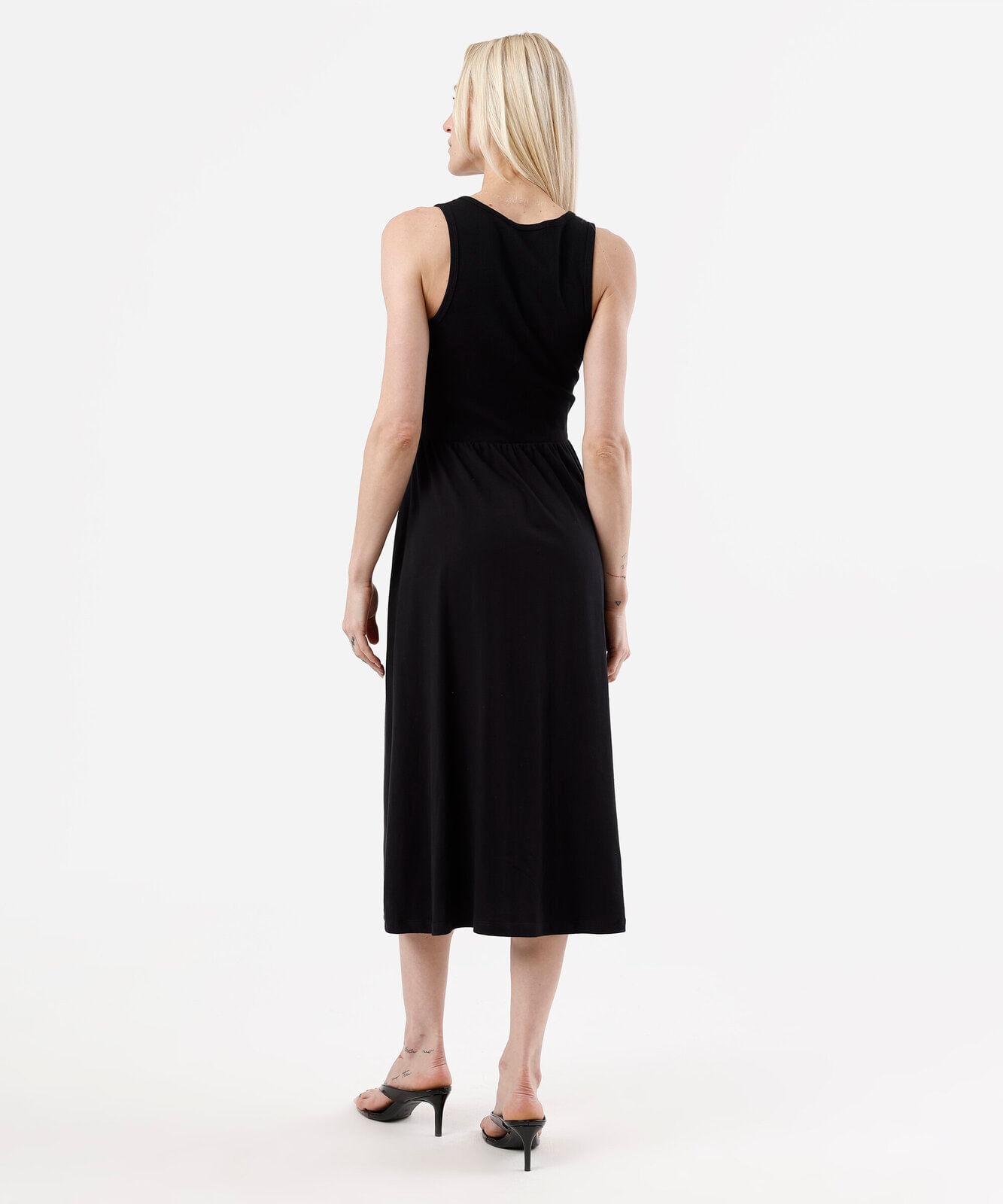 vestido midi feminino de algodão preto