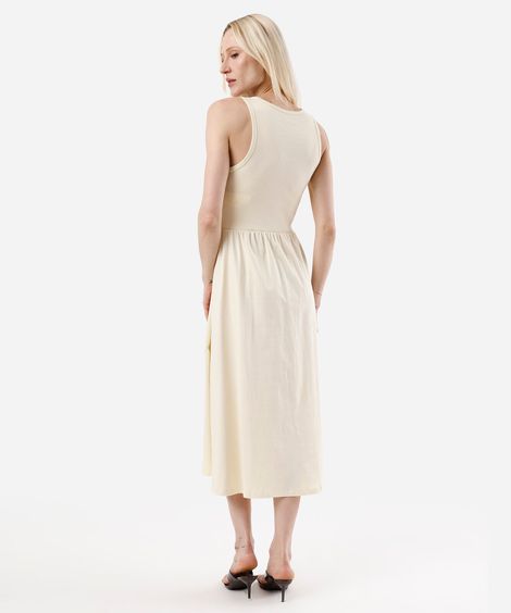 vestido midi feminino de algodão amarelo