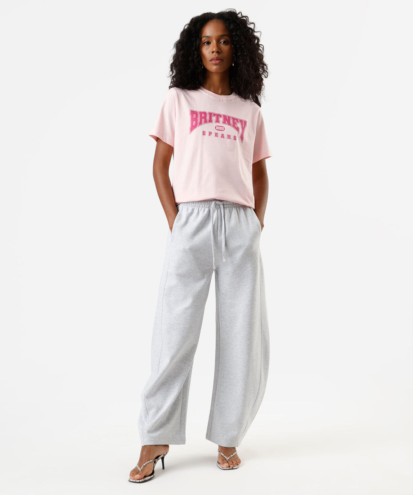 camiseta feminina de algodão manga curta britney spears rosa