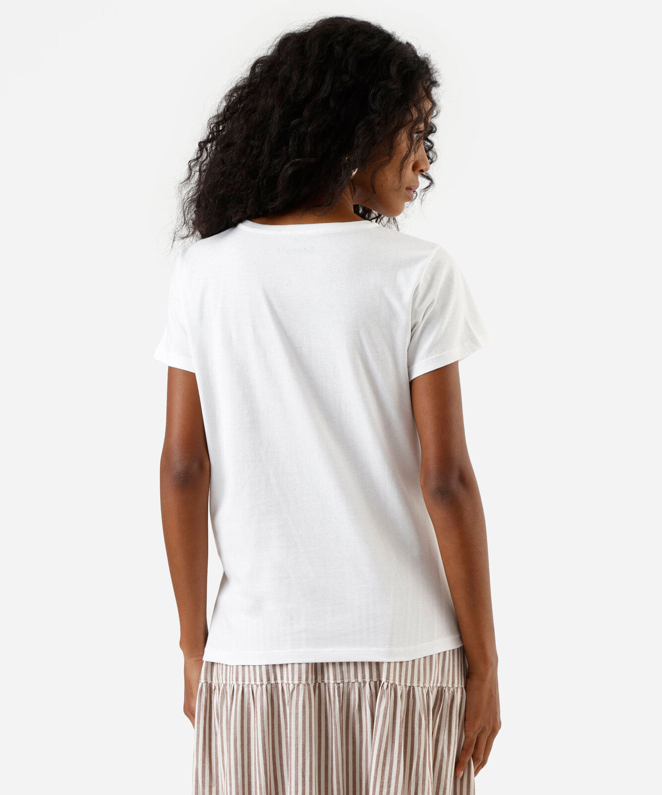 camiseta feminina de algodão estampada the best off white