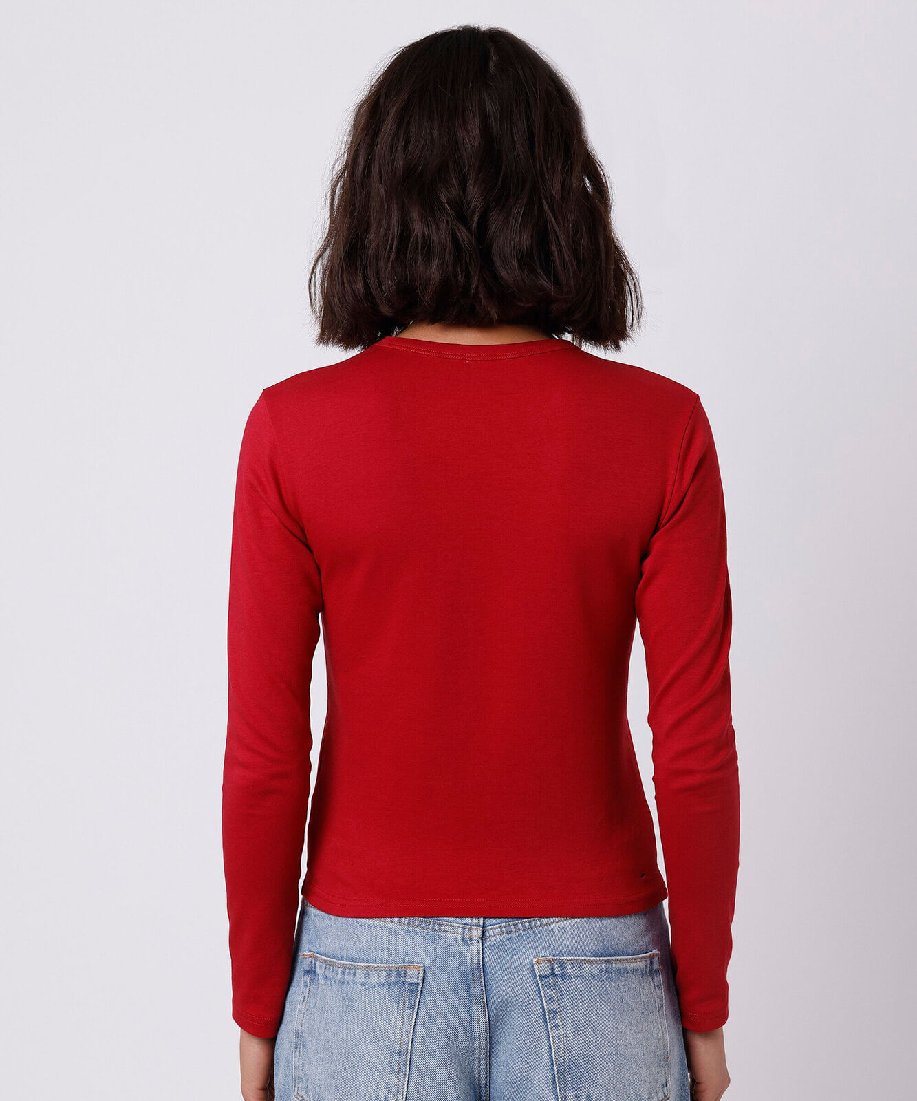 blusa feminina de algodão peruano manga longa mindset vermelha