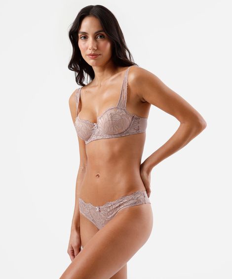 calcinha biquíni feminina com renda floral rosa