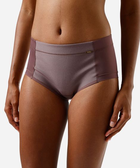 calcinha boxer feminina com recorte dilady marrom