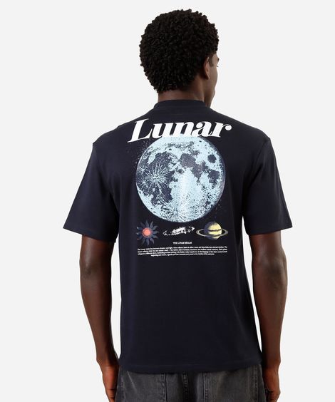 camiseta masculina estampada azul