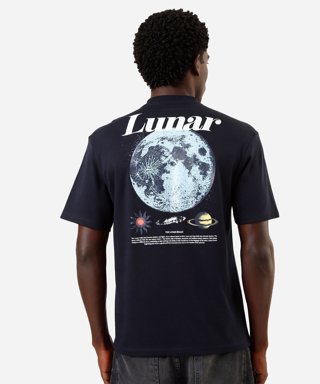 camiseta masculina estampada azul