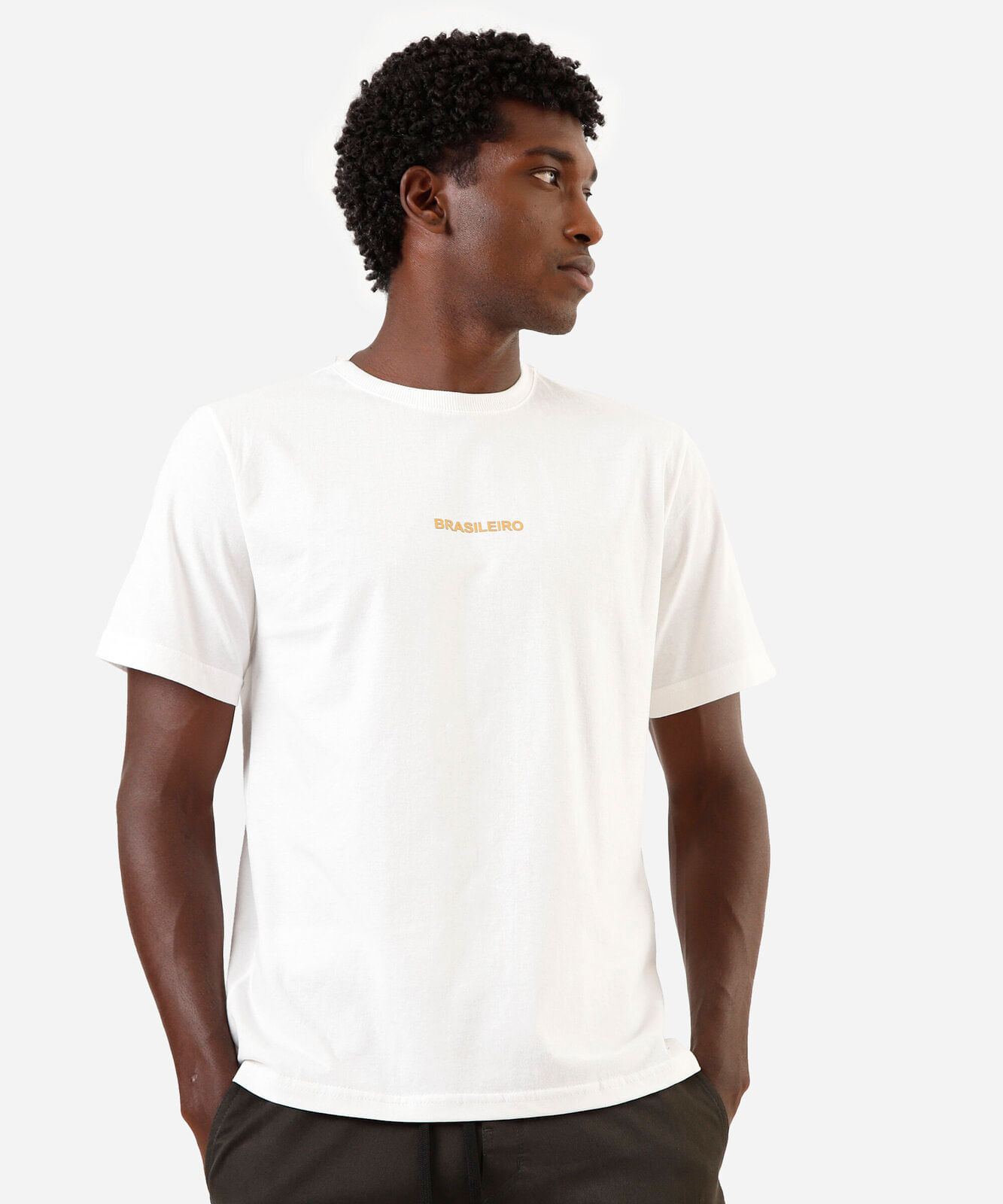 camiseta masculina de algodão manga curta estampada off white