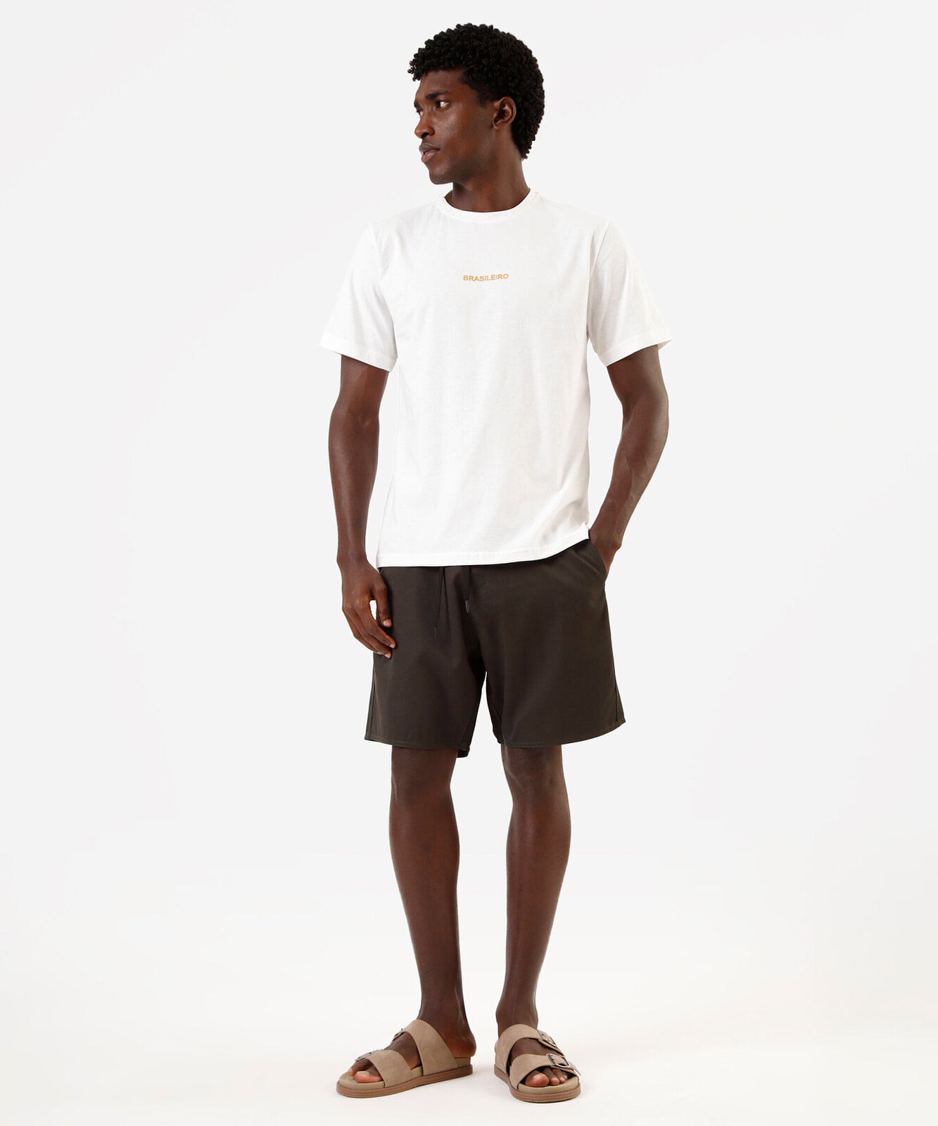 camiseta masculina de algodão manga curta estampada off white