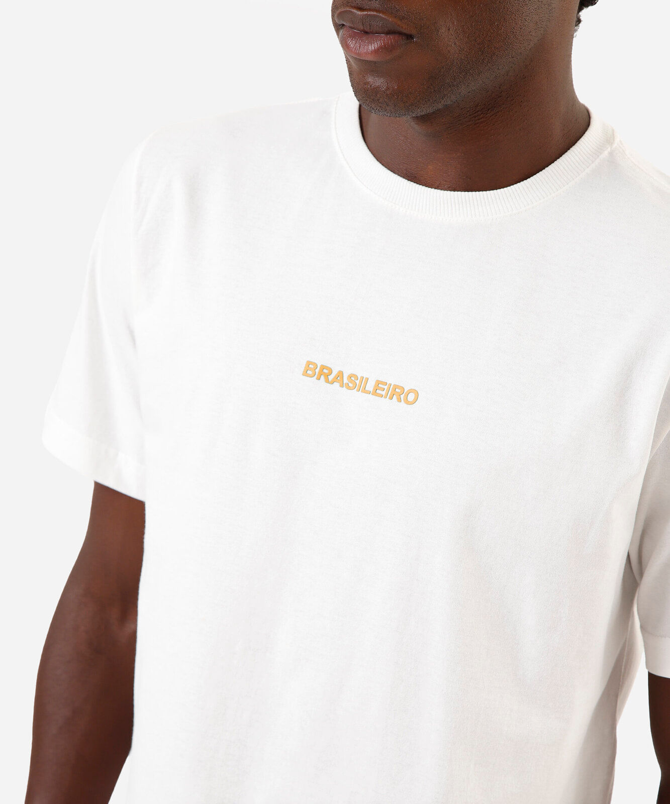 camiseta masculina de algodão manga curta estampada off white