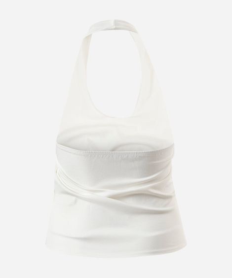 blusa frente única feminina com tachas mindset plus size off white