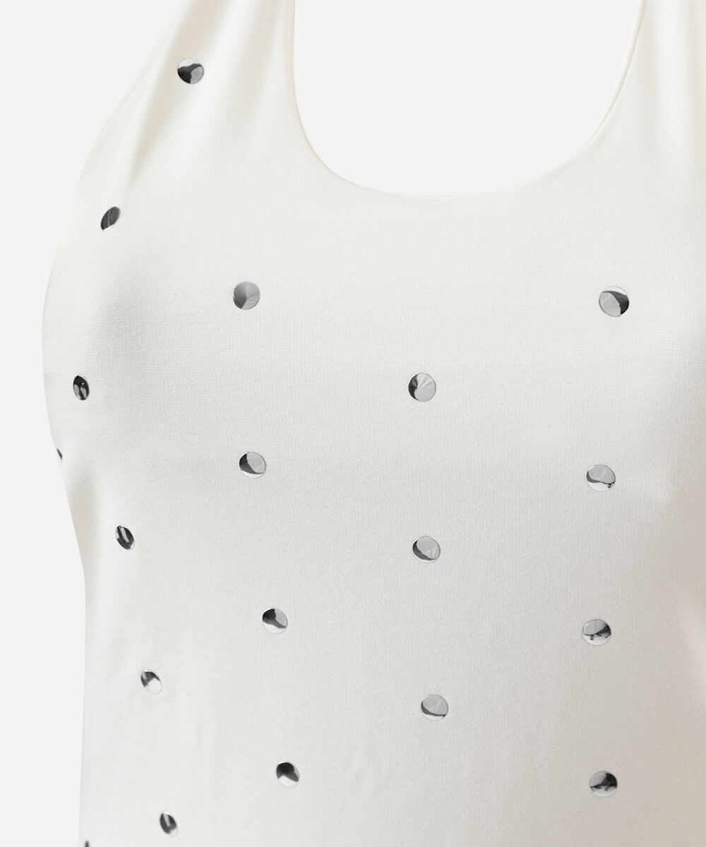blusa frente única feminina com tachas mindset plus size off white