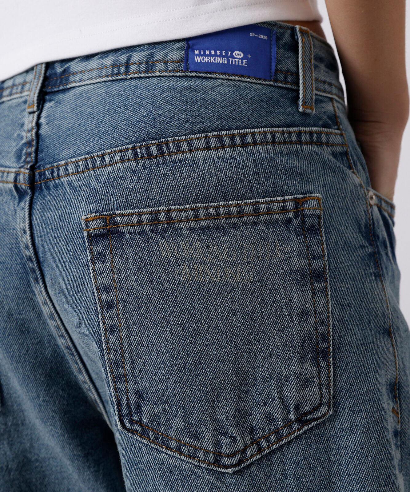 calça reta unissex jeans mindset working title azul