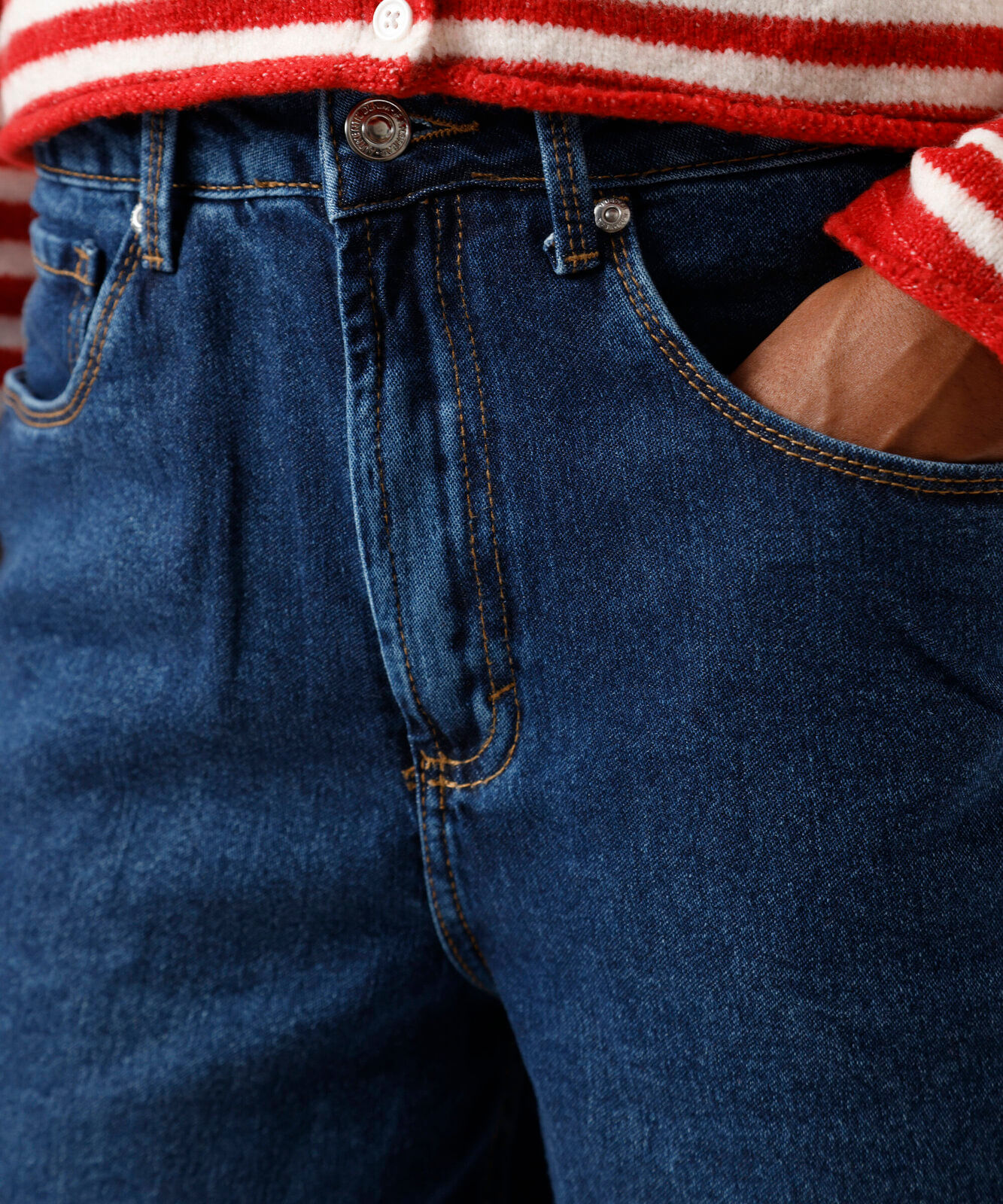 short feminino jeans cintura alta azul