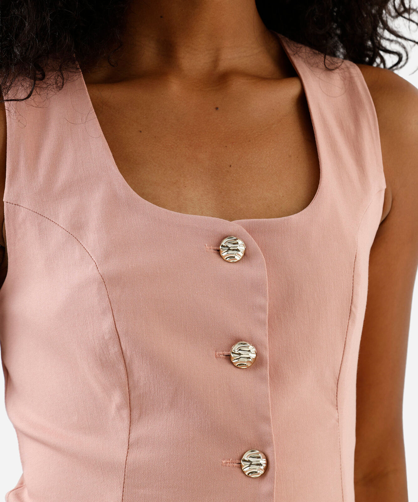 colete feminino com viscose decote quadrado rosa