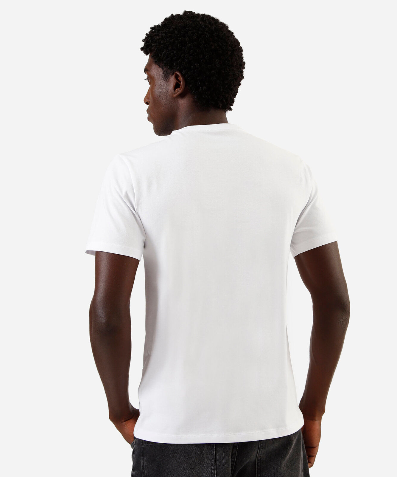 camiseta slim masculina de algodão branca