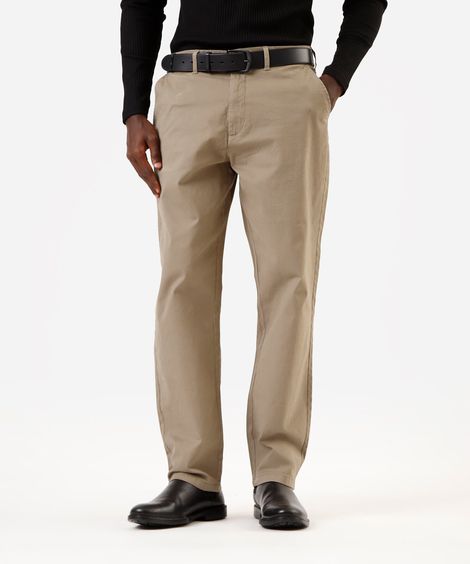 calça chino reta masculina de algodão verde