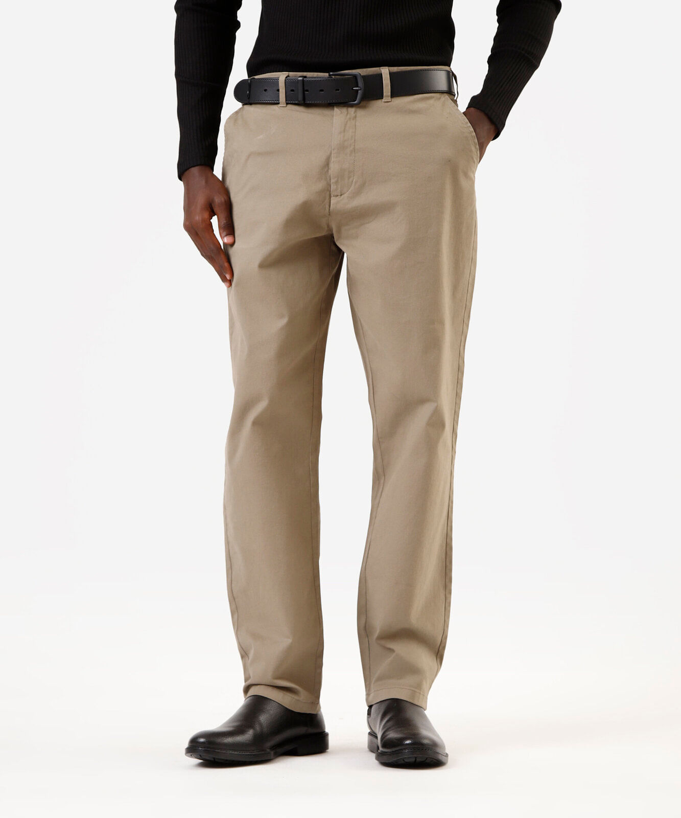 calça chino reta masculina de algodão verde