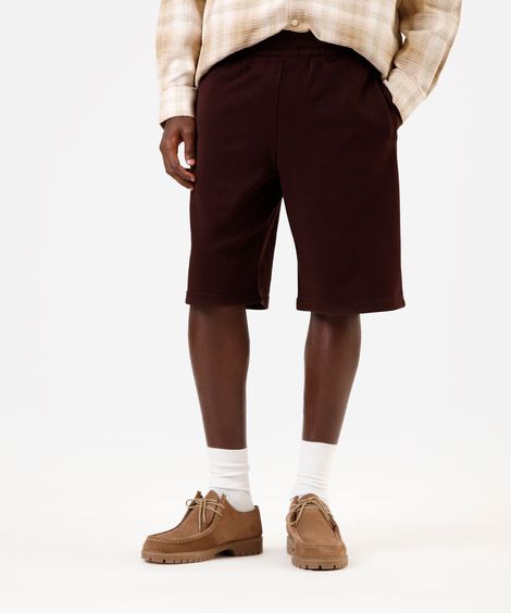 bermuda baggy masculina de moletom marrom
