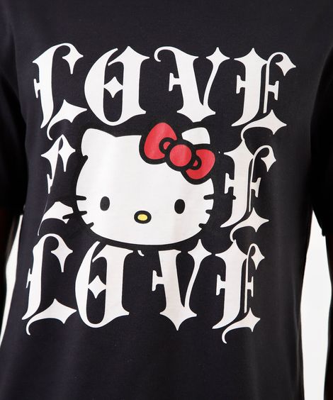 camiseta masculina hello kitty preta