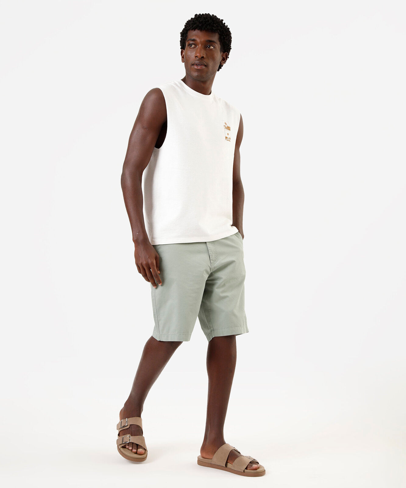 regata machão de algodão texturizada estampada off white