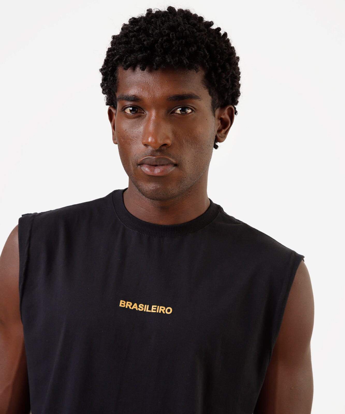 regata machão masculina de algodão estampada preta