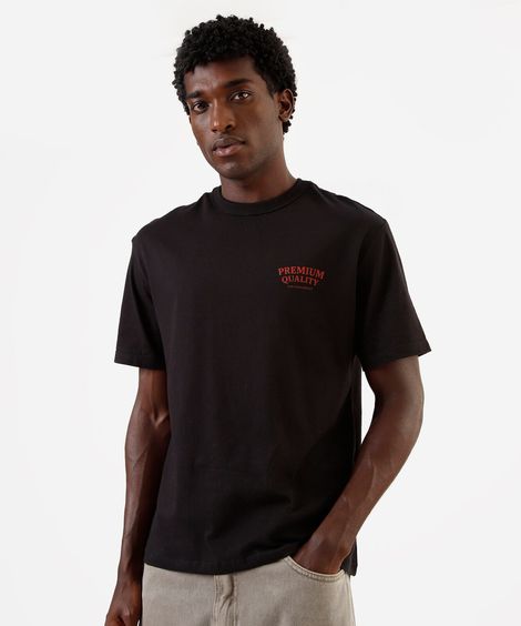 camiseta masculina estampada preta