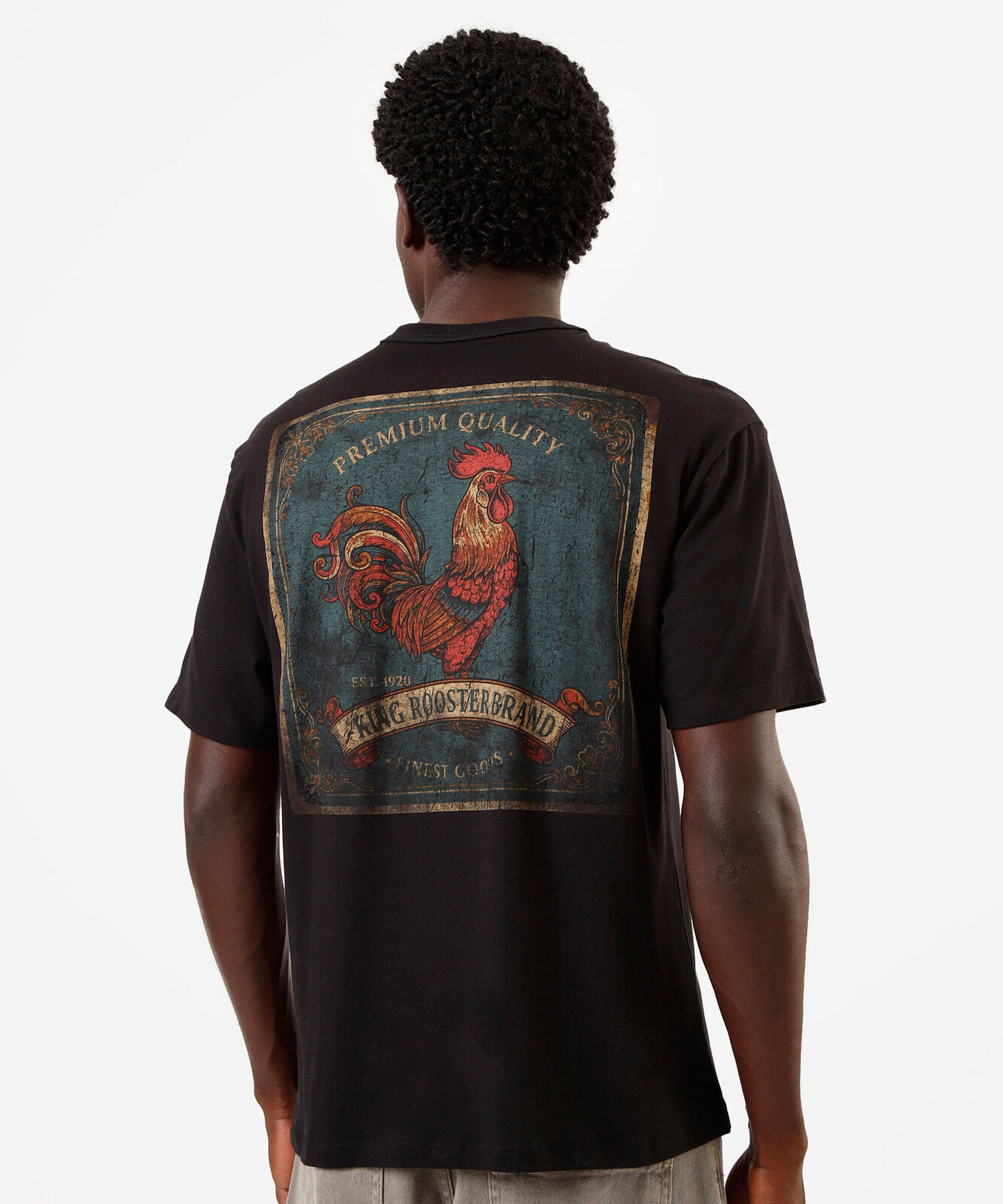 camiseta masculina estampada preta