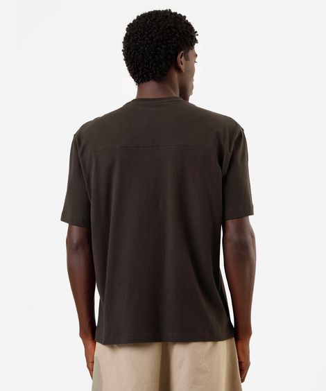 camiseta masculina de algodão box fit marrom