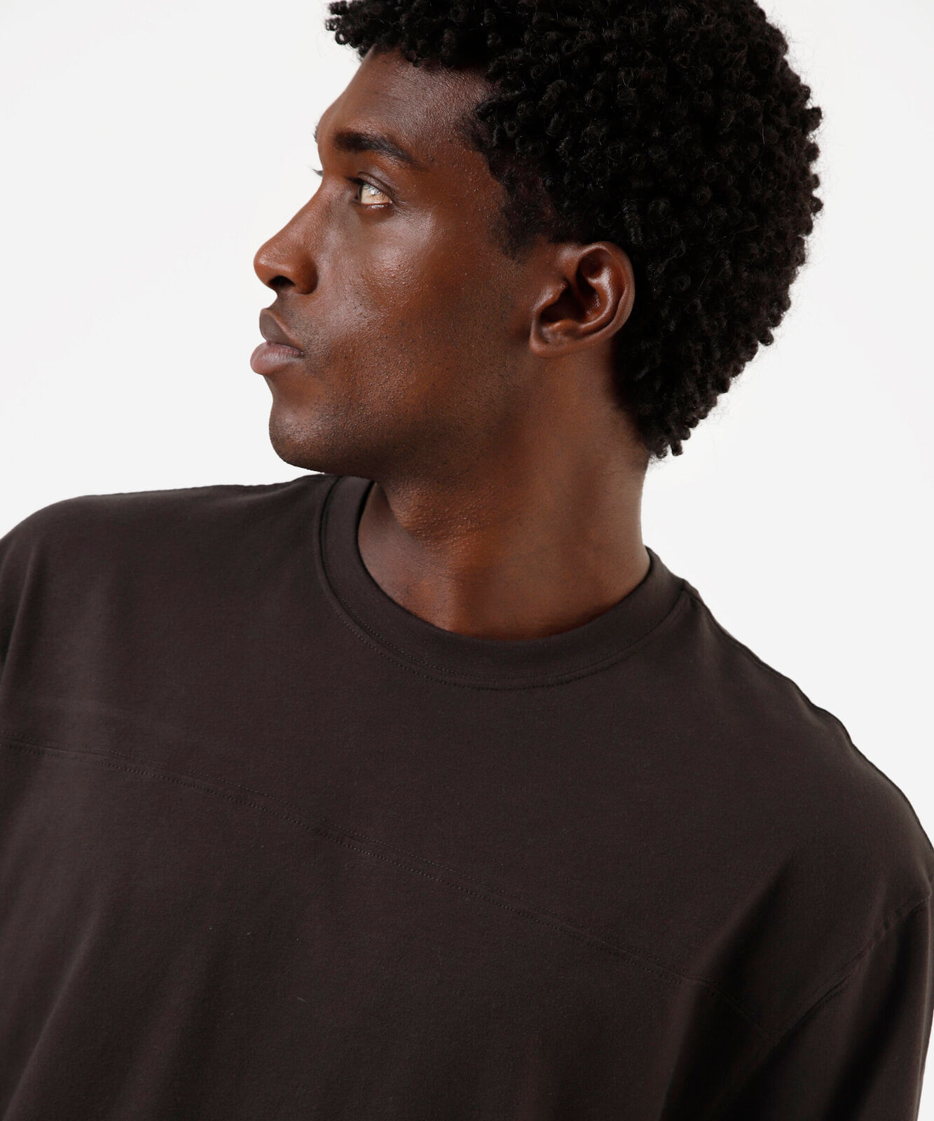 camiseta masculina de algodão box fit marrom