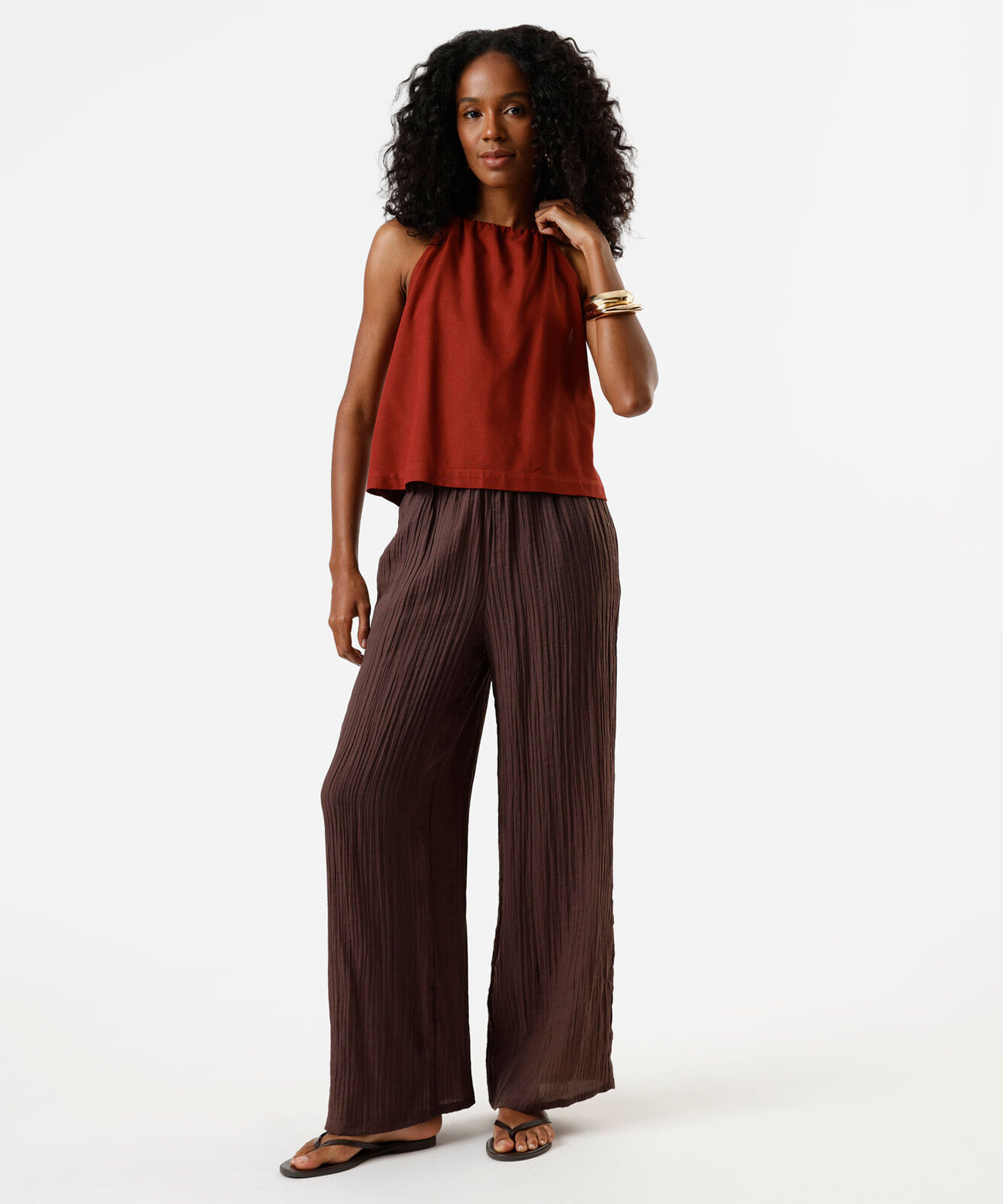 blusa feminina com linho halterneck vinho