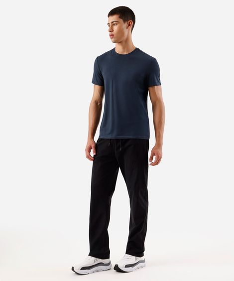 calça reta esportiva masculina de poliamida preta