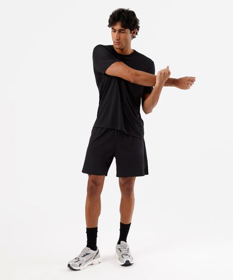 camiseta esportiva masculina manga curta preta