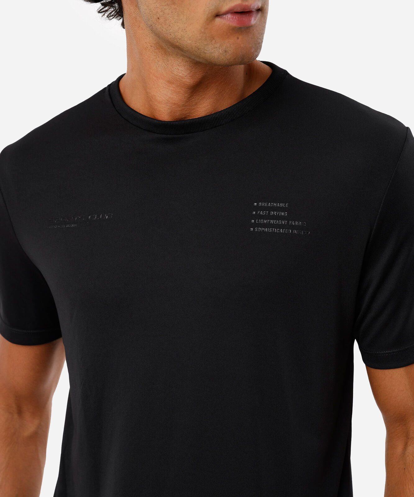 camiseta esportiva masculina manga curta preta
