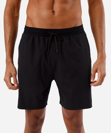 short masculino esportivo cós elástico preto