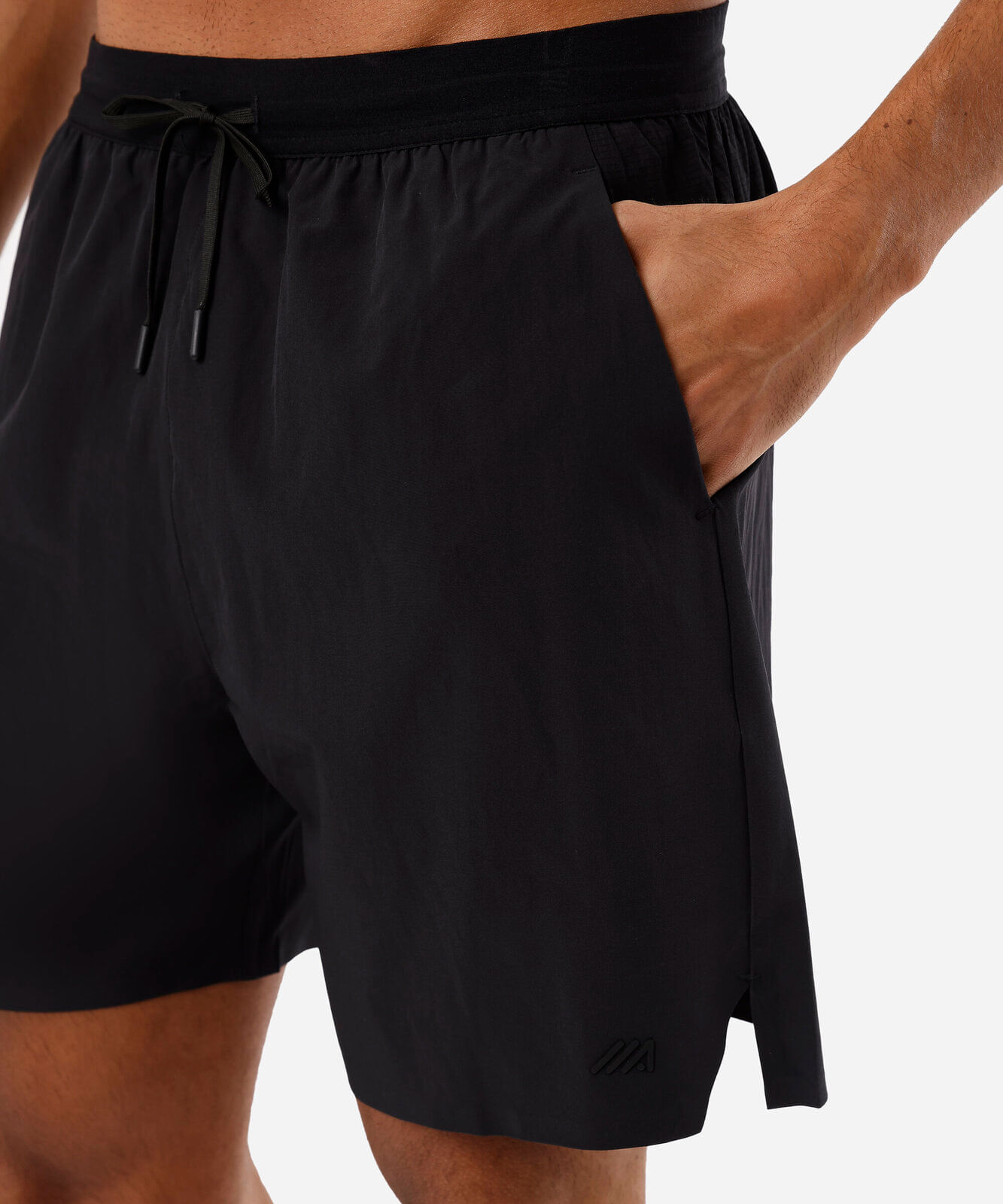 short masculino esportivo cós elástico preto